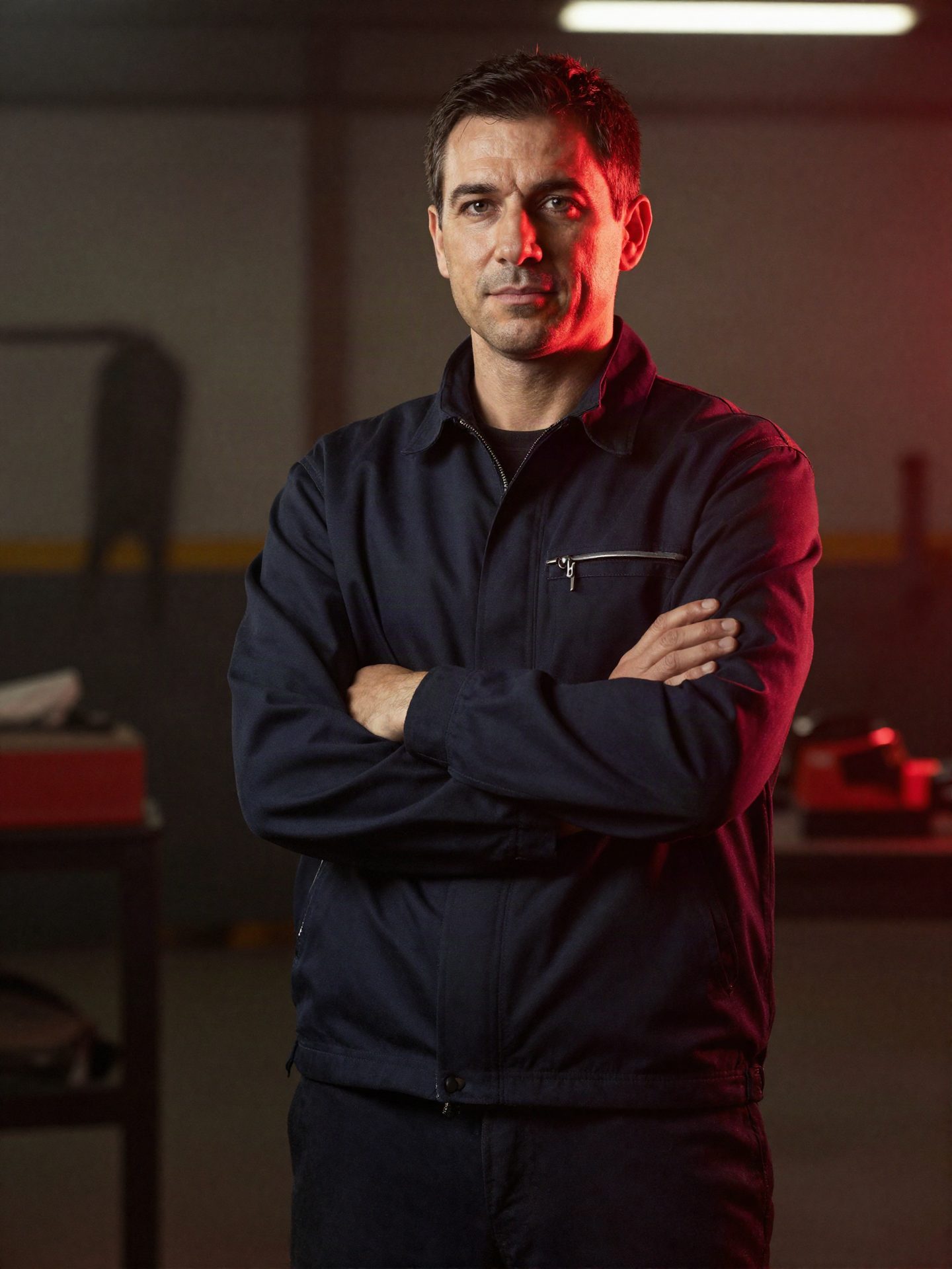 Marek Zieliński, szef serwisu Redline Garage, w warsztacie